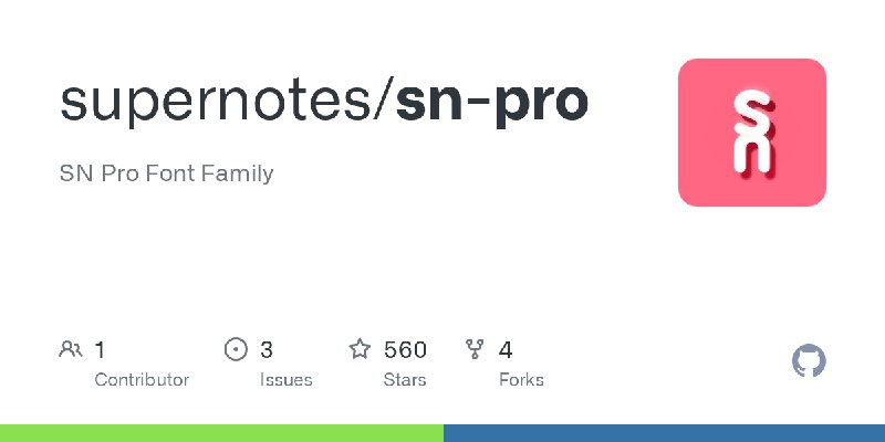 GitHub - supernotes/sn-pro: SN Pro Font Family