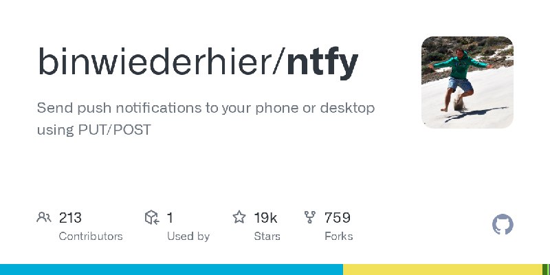 GitHub - binwiederhier/ntfy: Send push notifications to your phone or desktop using PUT/POST