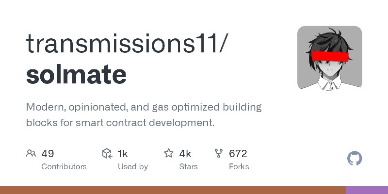 GitHub - transmissions11/solmate: Modern, opinionated, and gas optimized building blocks for smart contract development.