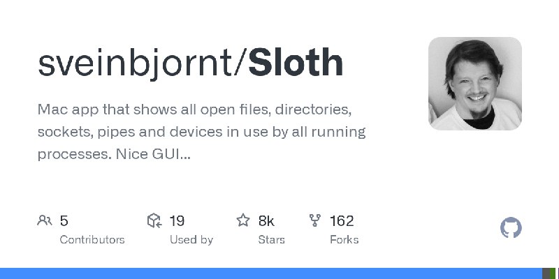 GitHub - sveinbjornt/Sloth: Mac app that shows all open files, directories, sockets, pipes and devices in use by all running processes.…