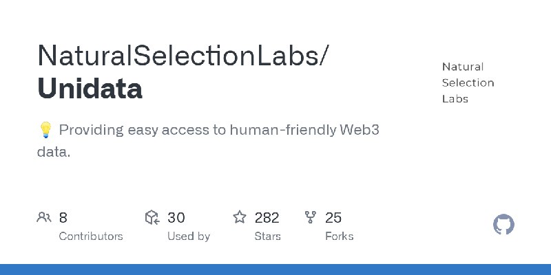 GitHub - NaturalSelectionLabs/Unidata: 💡 Providing easy access to human-friendly Web3 data.