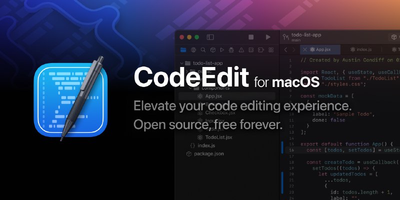 GitHub - CodeEditApp/CodeEdit: 📝 CodeEdit App for macOS – Elevate your code editing experience. Open source, free forever.