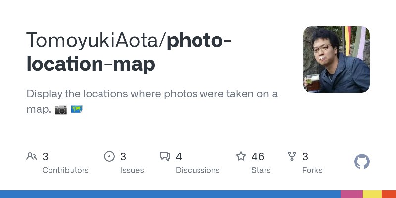 GitHub - TomoyukiAota/photo-location-map: Display the locations where photos were taken on a map. 📷 🗺️