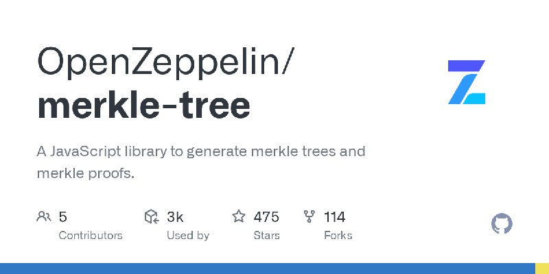 GitHub - OpenZeppelin/merkle-tree: A JavaScript library to generate merkle trees and merkle proofs.