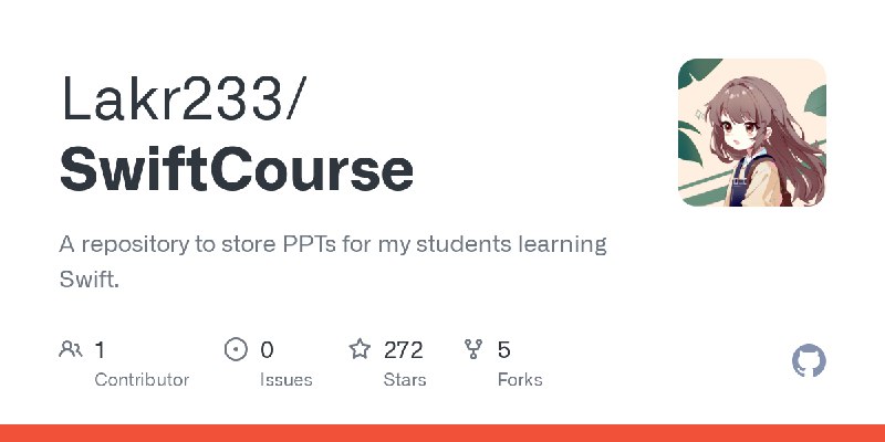 GitHub - Lakr233/SwiftCourse: A repository to store PPTs for my students learning Swift.