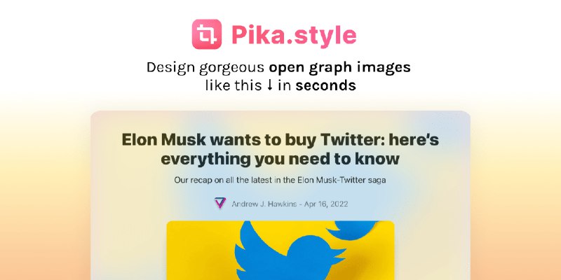 Pika – Open Graph Image and Tags Generator