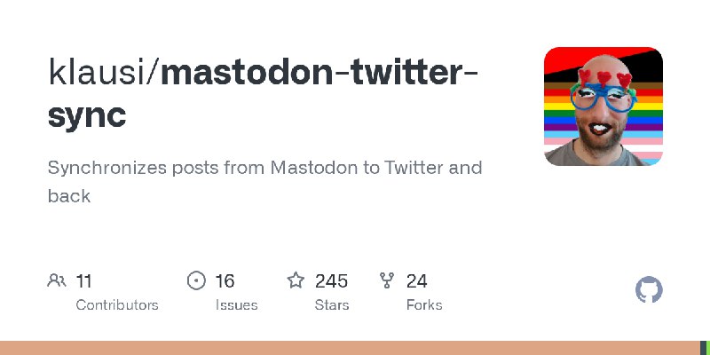 GitHub - klausi/mastodon-twitter-sync: Synchronizes posts from Mastodon to Twitter and back