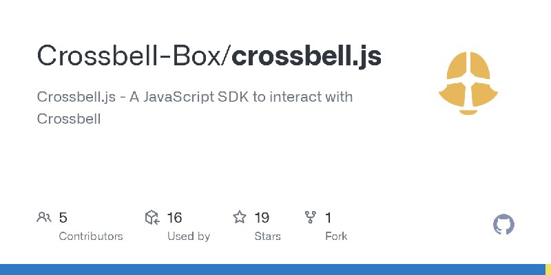 GitHub - Crossbell-Box/crossbell.js: Crossbell.js - A JavaScript SDK to interact with Crossbell