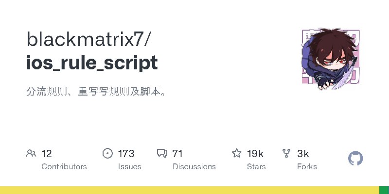 GitHub - blackmatrix7/ios_rule_script: 分流规则、重写写规则及脚本。