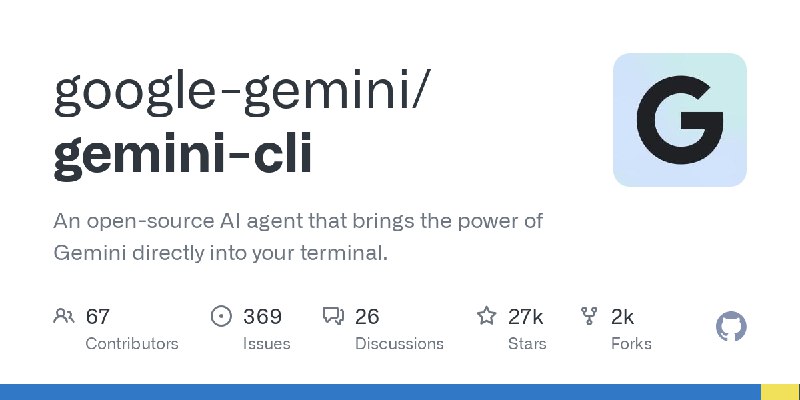 GitHub - google-gemini/gemini-cli: An open-source AI agent that brings the power of Gemini directly into your terminal.