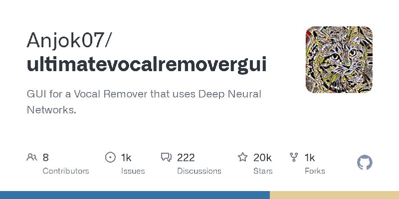 GitHub - Anjok07/ultimatevocalremovergui: GUI for a Vocal Remover that uses Deep Neural Networks.