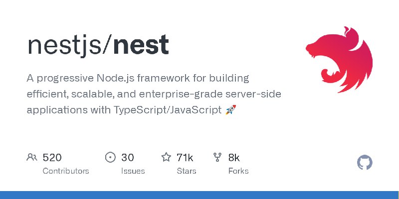 GitHub - nestjs/nest: A progressive Node.js framework for building efficient, scalable, and enterprise-grade server-side applications…