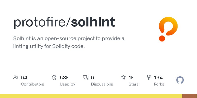 GitHub - protofire/solhint: Solhint is an open-source project to provide a linting utility for Solidity code.