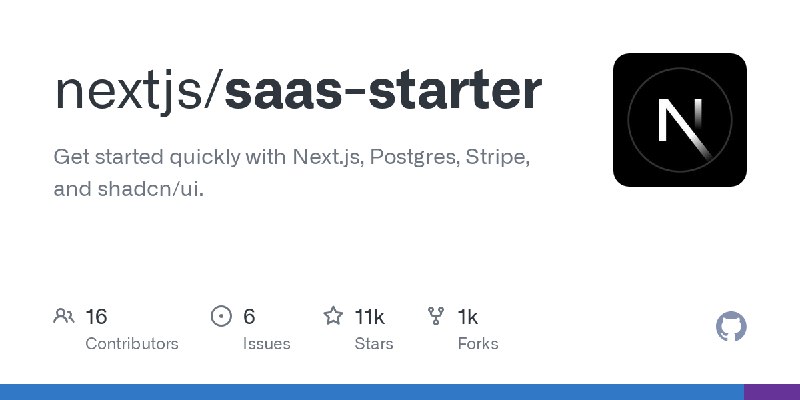 GitHub - nextjs/saas-starter: Get started quickly with Next.js, Postgres, Stripe, and shadcn/ui.