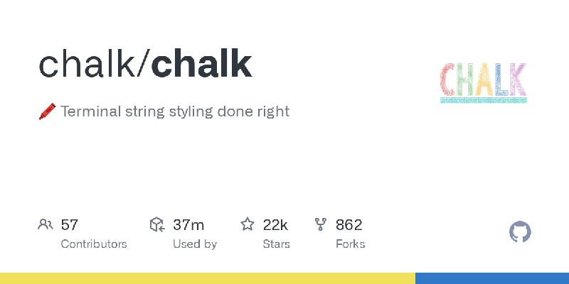 GitHub - chalk/chalk: 🖍 Terminal string styling done right