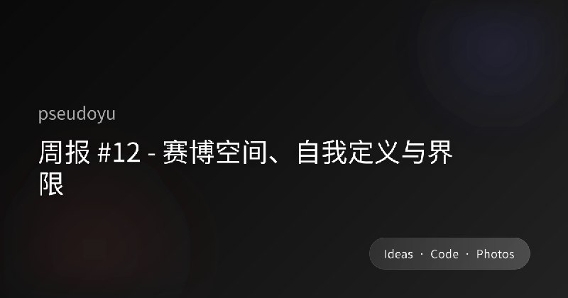 周报 #12 - 赛博空间、自我定义与界限