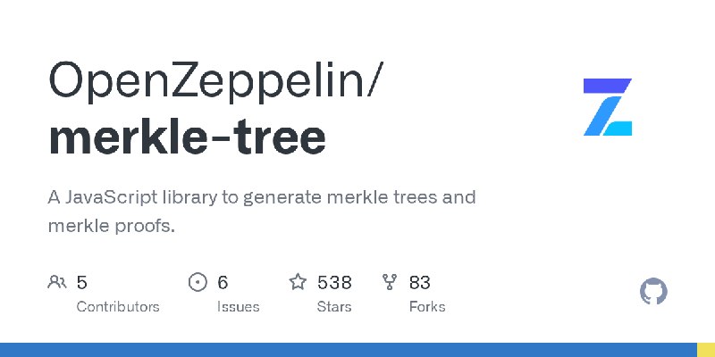 GitHub - OpenZeppelin/merkle-tree: A JavaScript library to generate merkle trees and merkle proofs.