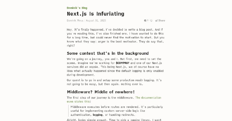Next.js Is Infuriating - Dominik's Blog
