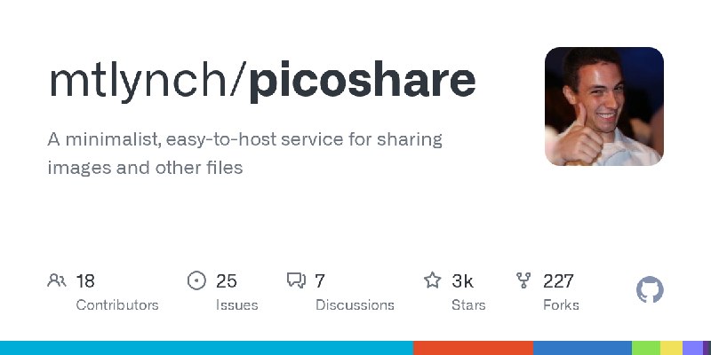GitHub - mtlynch/picoshare: A minimalist, easy-to-host service for sharing images and other files