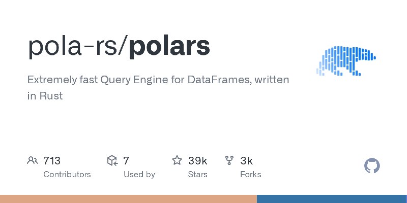 GitHub - pola-rs/polars: Extremely fast Query Engine for DataFrames, written in Rust
