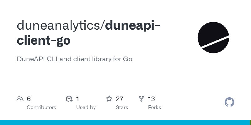 GitHub - duneanalytics/duneapi-client-go: DuneAPI CLI and client library for Go