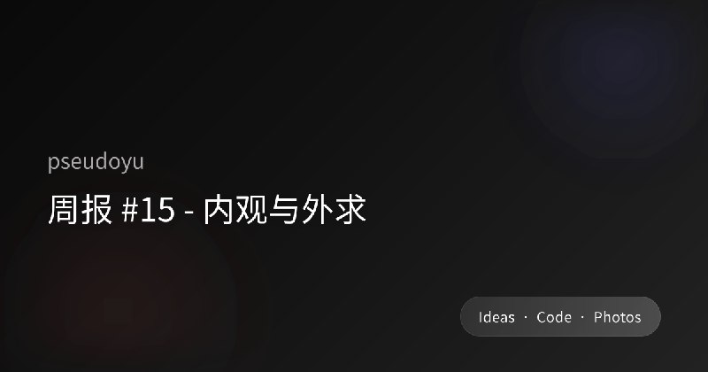 周报 #15 - 内观与外求
