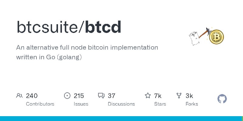 GitHub - btcsuite/btcd: An alternative full node bitcoin implementation written in Go (golang)