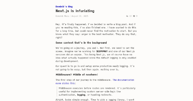 Next.js Is Infuriating - Dominik's Blog