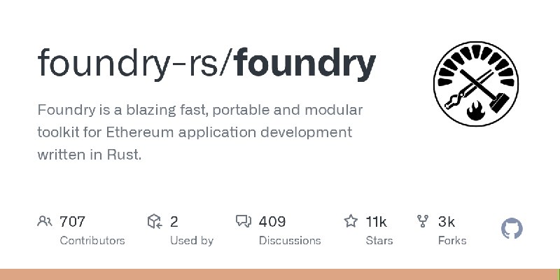 GitHub - foundry-rs/foundry: Foundry is a blazing fast, portable and modular toolkit for Ethereum application development written…