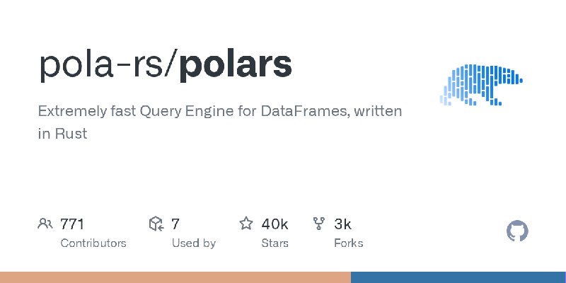 GitHub - pola-rs/polars: Extremely fast Query Engine for DataFrames, written in Rust