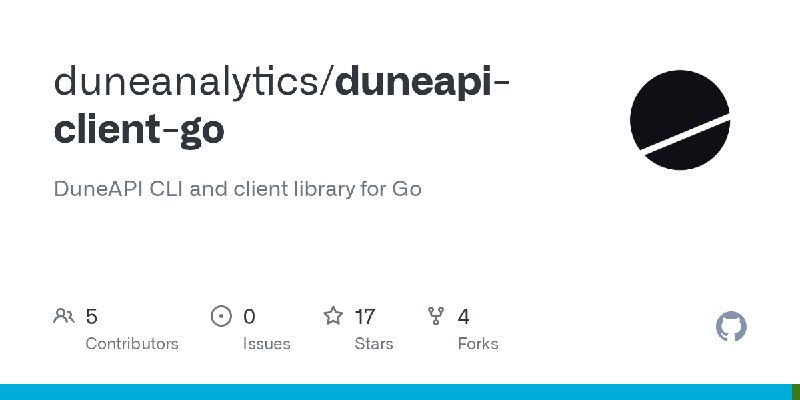 GitHub - duneanalytics/duneapi-client-go: DuneAPI CLI and client library for Go