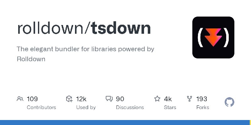 GitHub - rolldown/tsdown: The elegant bundler for libraries powered by Rolldown