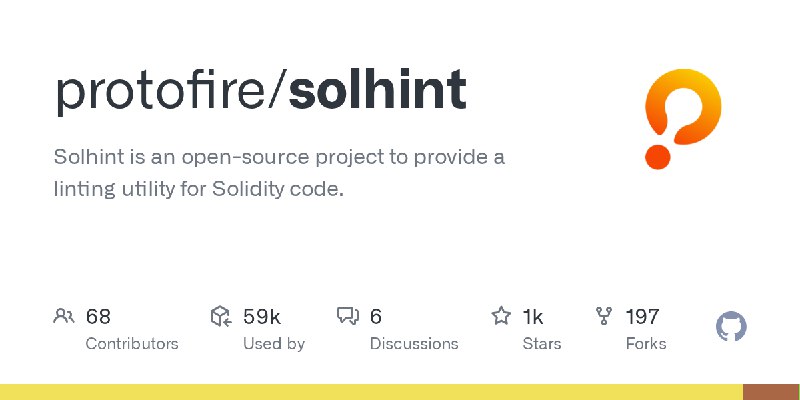 GitHub - protofire/solhint: Solhint is an open-source project to provide a linting utility for Solidity code.