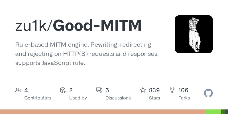 GitHub - zu1k/Good-MITM: Rule-based MITM engine. Rewriting, redirecting and rejecting on HTTP(S) requests and responses, supports…