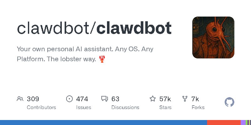 GitHub - clawdbot/clawdbot: Your own personal AI assistant. Any OS. Any Platform. The lobster way. 🦞