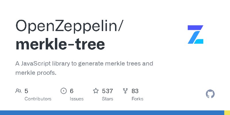 GitHub - OpenZeppelin/merkle-tree: A JavaScript library to generate merkle trees and merkle proofs.