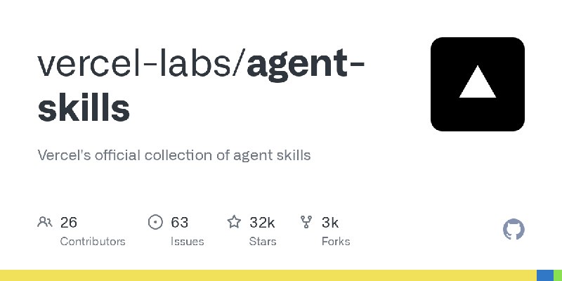 GitHub - vercel-labs/agent-skills: Vercel's official collection of agent skills