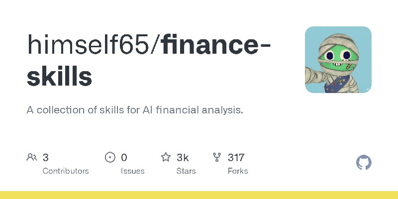 GitHub - himself65/finance-skills: A collection of skills for AI financial analysis.