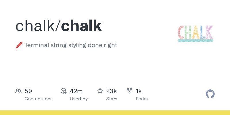 GitHub - chalk/chalk: 🖍 Terminal string styling done right