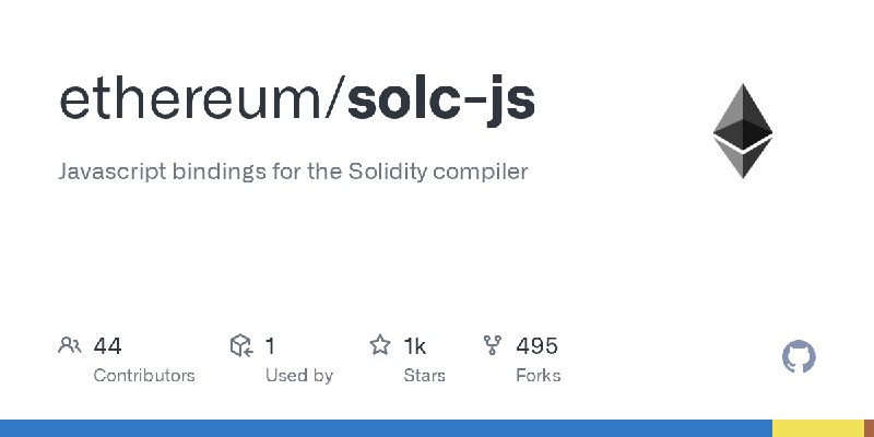GitHub - ethereum/solc-js: Javascript bindings for the Solidity compiler