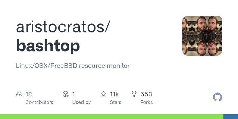 GitHub - aristocratos/bashtop: Linux/OSX/FreeBSD resource monitor