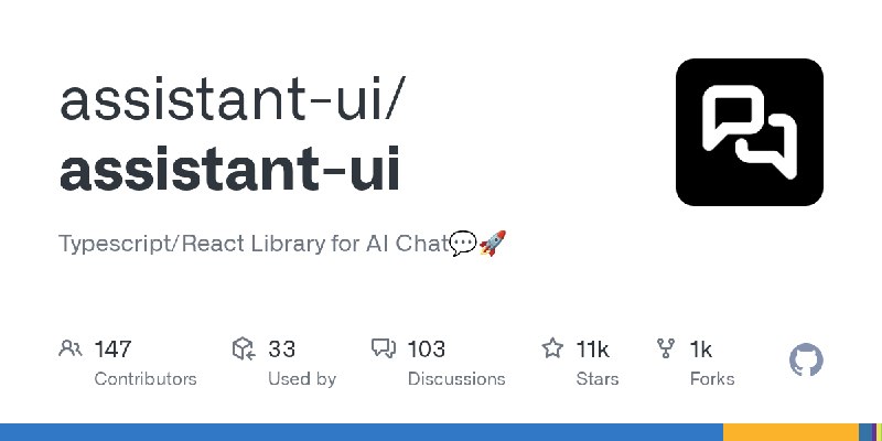 GitHub - assistant-ui/assistant-ui: Typescript/React Library for AI Chat💬🚀