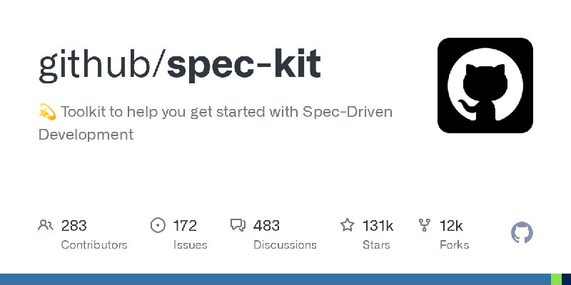 GitHub - github/spec-kit: 💫 Toolkit to help you get started with Spec-Driven Development