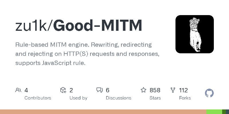 GitHub - zu1k/Good-MITM: Rule-based MITM engine. Rewriting, redirecting and rejecting on HTTP(S) requests and responses, supports…
