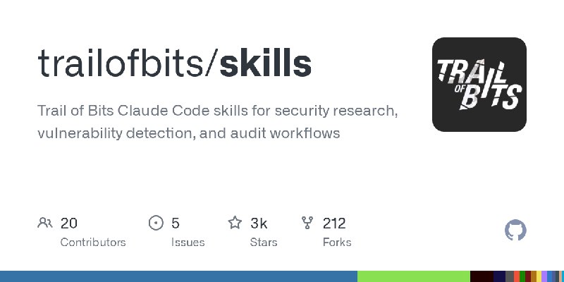 GitHub - trailofbits/skills: Trail of Bits Claude Code skills for security research, vulnerability detection, and audit workflows