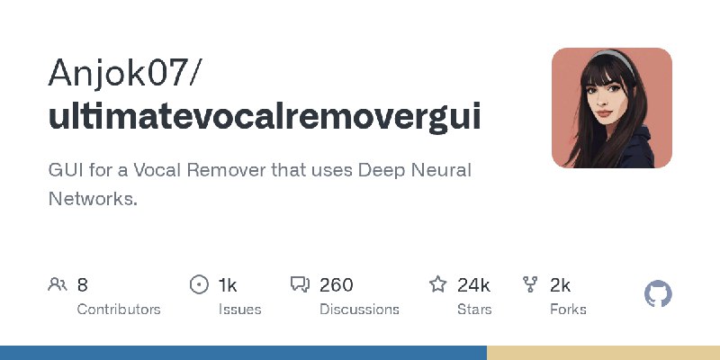 GitHub - Anjok07/ultimatevocalremovergui: GUI for a Vocal Remover that uses Deep Neural Networks.