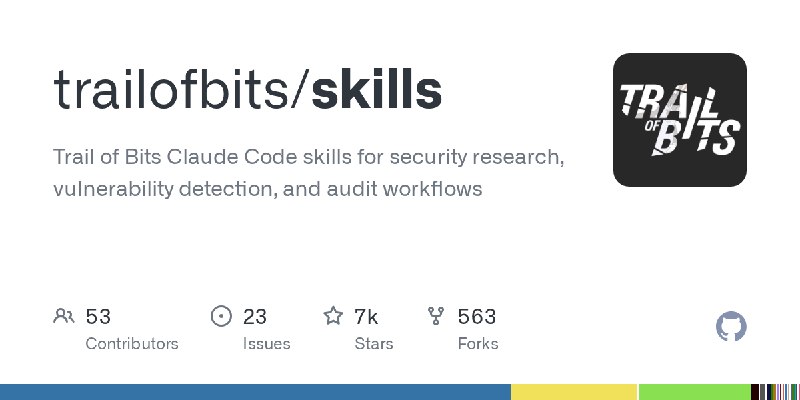 GitHub - trailofbits/skills: Trail of Bits Claude Code skills for security research, vulnerability detection, and audit workflows