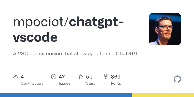 GitHub - mpociot/chatgpt-vscode: A VSCode extension that allows you to use ChatGPT