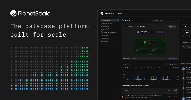 PlanetScale - the world’s fastest and most scalable cloud hosting for Vitess and Postgres