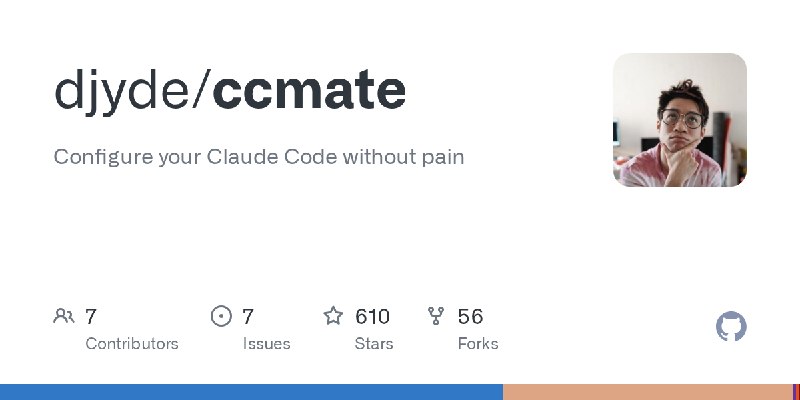 GitHub - djyde/ccmate: Configure your Claude Code without pain